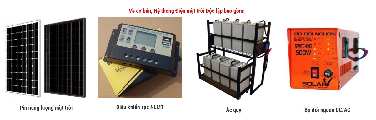Hệ thống điện mặt trời độc lập - off grid | GP Tech Cấu tạo các bộ phận của hệ thống độc lập