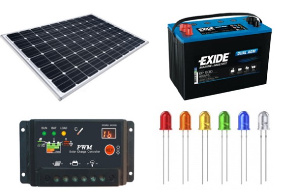 Đèn điện năng lượng mặt trời | GP Tech Cấu tạo của đèn tích điện năng lượng mặt trời