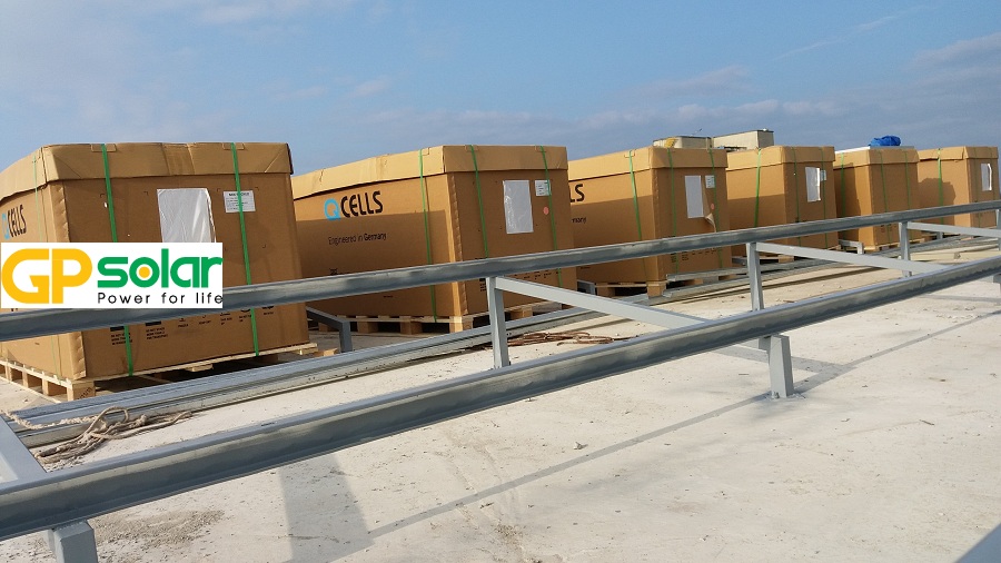 Điện mặt trời 110 kwp ở TP Vinh Pin Hanwha Qcell và SMA | GP Tech dien nang luong mat troi hoa luoi 100kw 2 | GP Tech