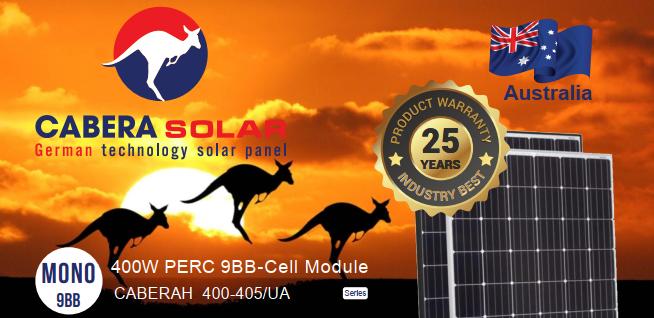 Pin năng lượng mặt trời Cabera 400w 9BB hiệu suất cao