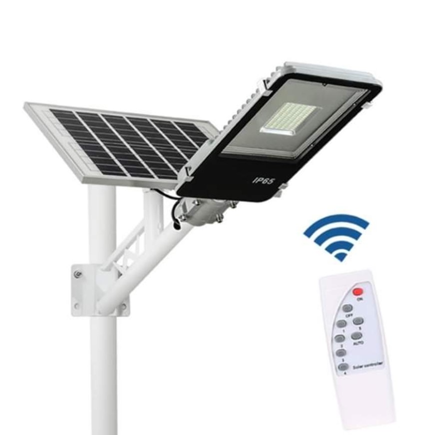 Đèn đường năng lượng mặt trời 300w 1 mắt lớn có remote