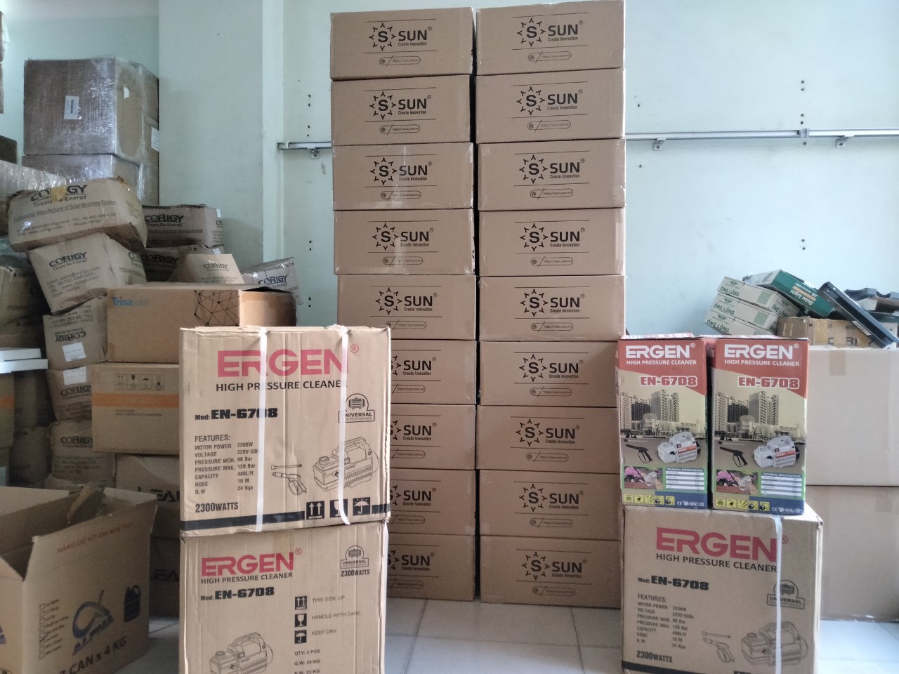 Chổi xoay lau pin mặt trời áp lực nước SSUN | GP Tech may rua pin mat troi dung cu ve sinh | GP Tech