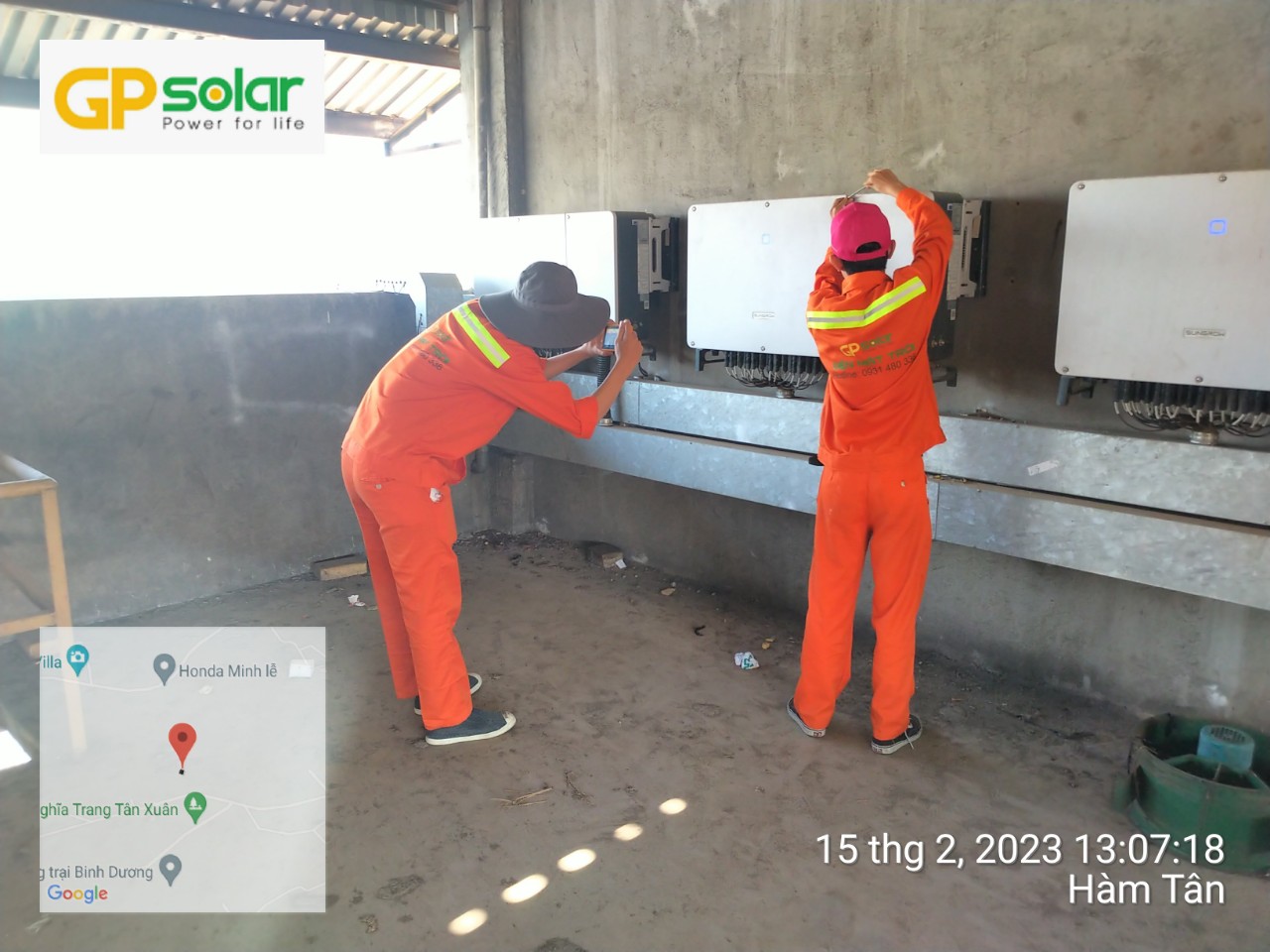 Dịch vụ vận hành hệ thống điện mặt trời, nhà máy áp mái | GP Tech chup anh nhiet chuoi pin mat troi | GP Tech