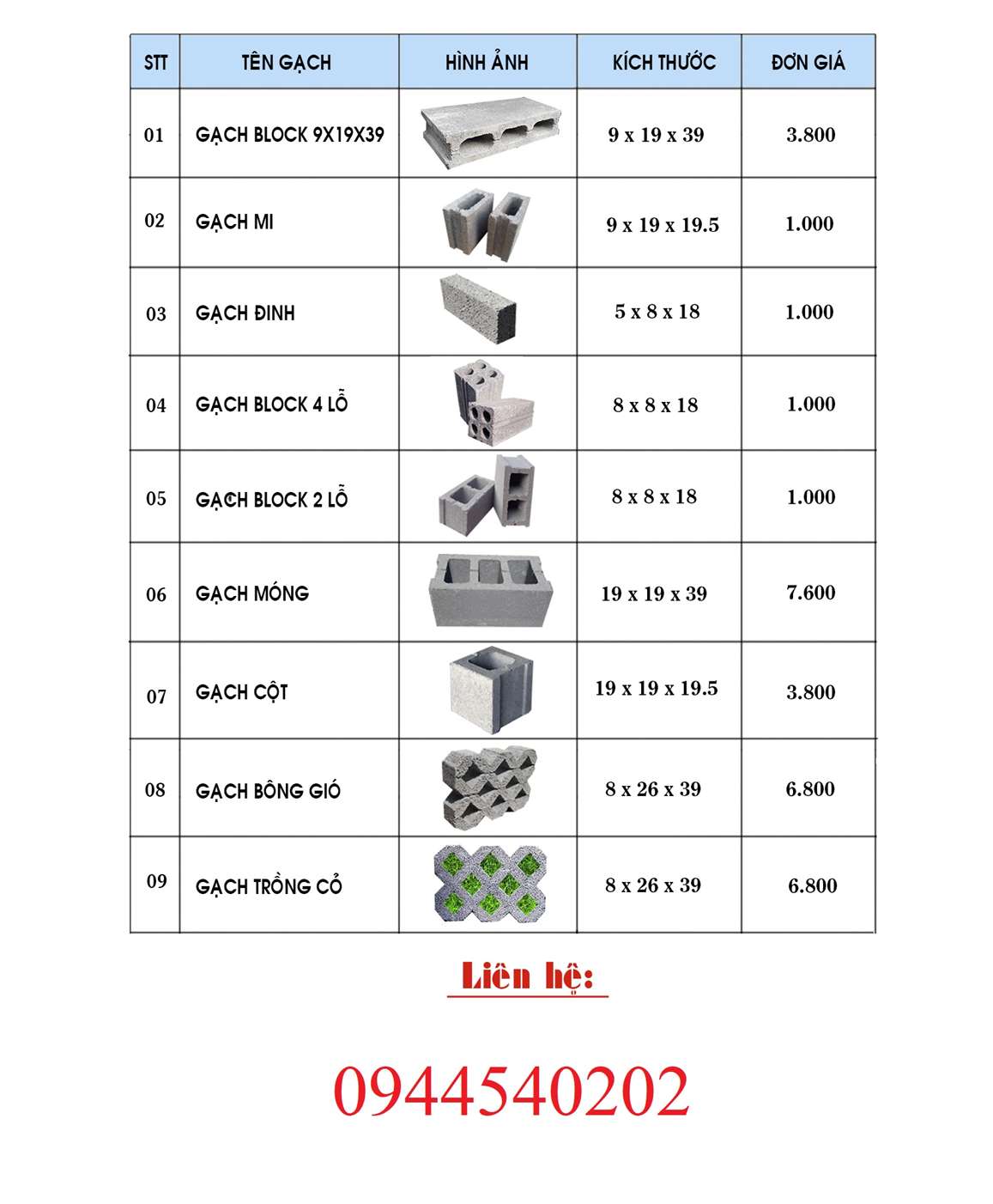 gia gach block gach khong nung tai ba ria vung tau | GP Tech