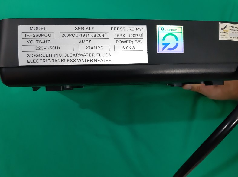 Máy nước nóng hồng ngoại Siogreen | GP Tech Thông số và công nghệ của máy nước nóng SioGreen