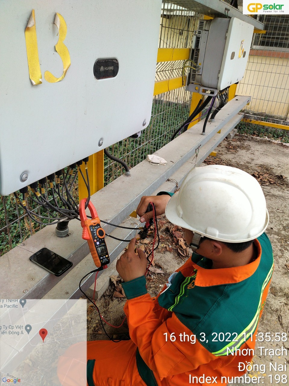 Kiểm tra bảo trì định kỳ và khắc phục sự cố điện mặt trời áp mái tại Đồng Nai | GP Tech do kiem bao tri inverter nha may solar | GP Tech