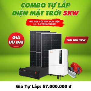 Chi phí lắp điện mặt trời 5kw (Hòa lưới hoặc Hybrid có lưu trữ)