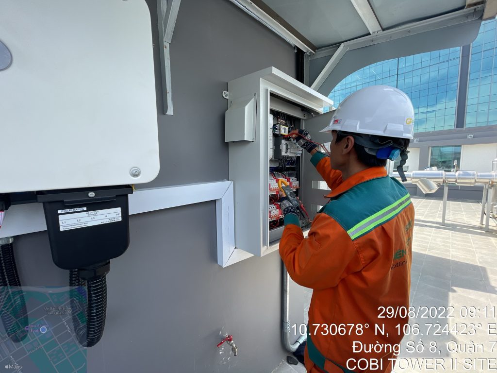 Lắp điện năng lượng mặt trời cho tòa nhà văn phòng Quận 7 | GP Tech dien mat troi GP solar | GP Tech