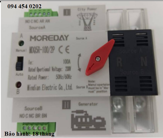 ATS Bộ chuyển nguồn tự động 2P 100A | GP Tech ATS tu dong 1pha 100a solar | GP Tech