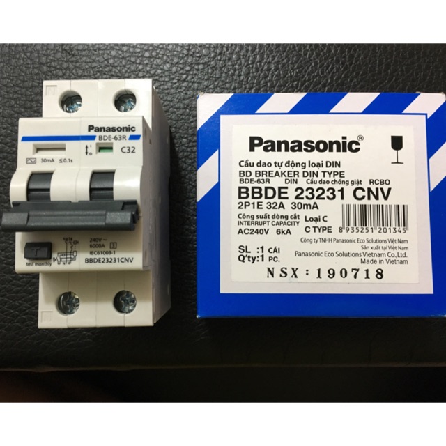 CB chống giật 1 pha Panasonic 32A