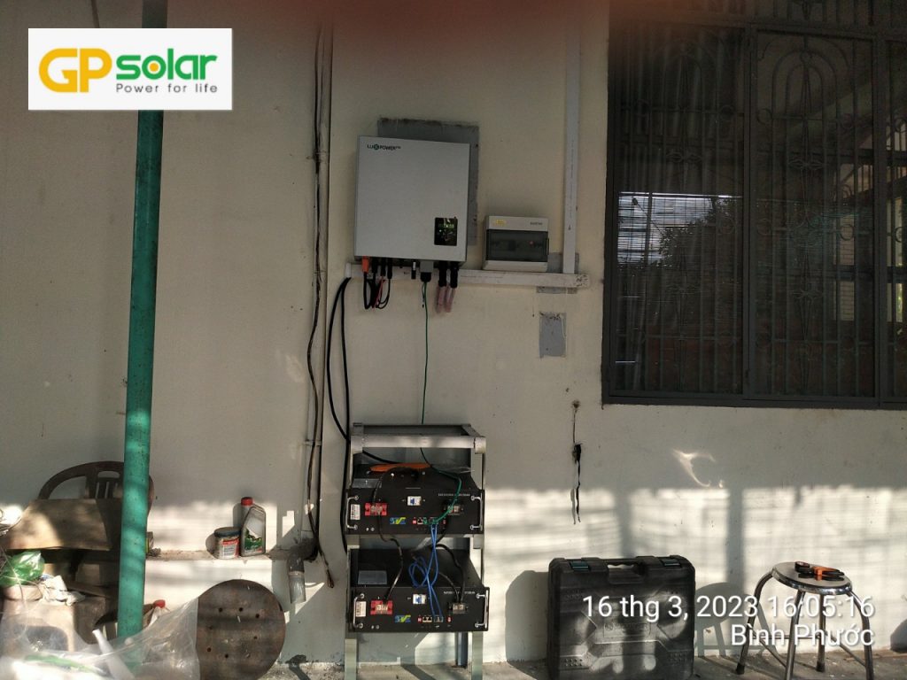 Lắp điện năng lượng mặt trời 5kwp Bình Phước | GP Tech lap dien nang luong hoa luoi co luu tru binh phuoc | GP Tech