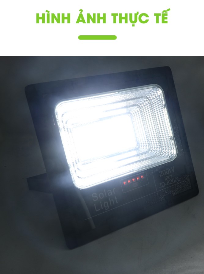 Đèn năng lượng mặt trời 200W Jindian JD 8200L | GP Tech anh sáng thực tế của Đèn năng lượng mặt trời 200W JD-8200L