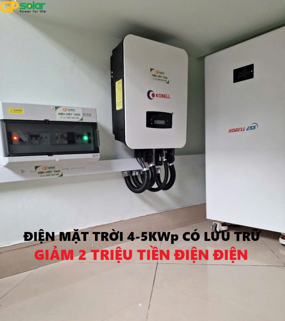 Hệ thống điện mặt trời 4kwp lưu trữ 5kwh