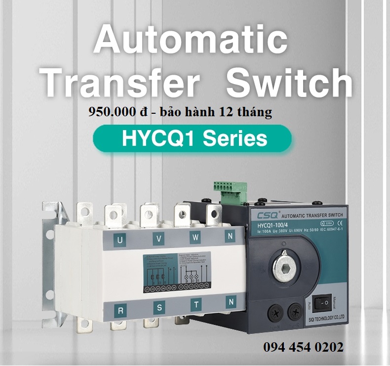 ATS 1 pha 2P 100A và ATS 3 pha 4P 100A | GP Tech ATS 3 pha 4P 100A gia re | GP Tech