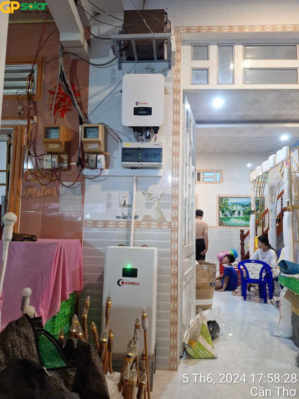 Lắp đặt điện mặt trời có lưu trữ 15kw ở TP Cần Thơ | GP Tech dien mat troi 10 kw luu tru o can tho | GP Tech