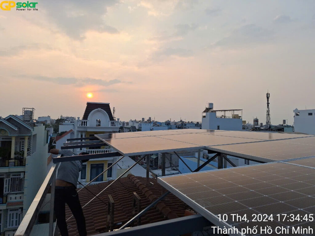 Điện mặt trời 5kw có lưu trữ ở Bình Tân TP. HCM | GP Tech dien mat troi 5kw co luu tru 5kwh binh tan tphcm | GP Tech