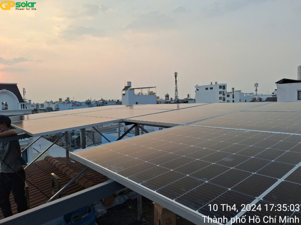 Điện mặt trời 5kw có lưu trữ ở Bình Tân TP. HCM | GP Tech dien mat troi 5kw co luu tru binh tan tphcm | GP Tech