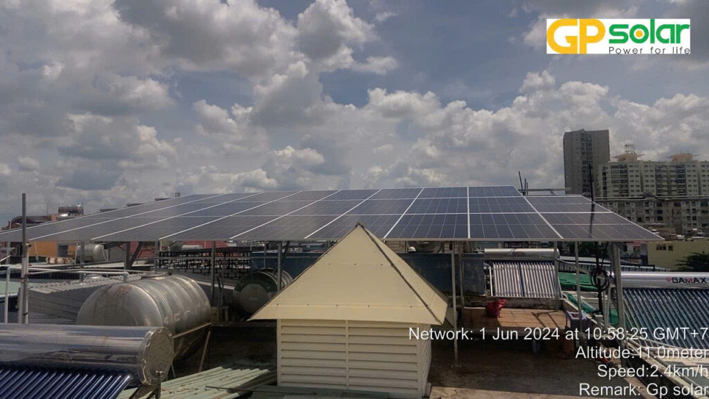 Điện mặt trời 5kw có lưu trữ ở Bình Tân TP. HCM | GP Tech dien nang luong mat troi co luu tru ho chi minh | GP Tech