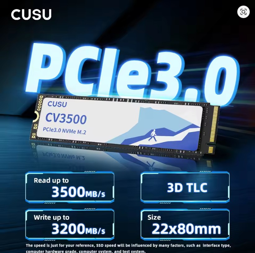 CUSU CV3500 PCIe 3x4 M.2 2280 NVMe SSD 1TB: Đột Phá Tốc Độ - Tối Ưu Hiệu Suất CUSU CV3500 PCIe 3x4 M.2 2280 NVMe SSD 1TB: Đột Phá Tốc Độ - Tối Ưu Hiệu Suất
