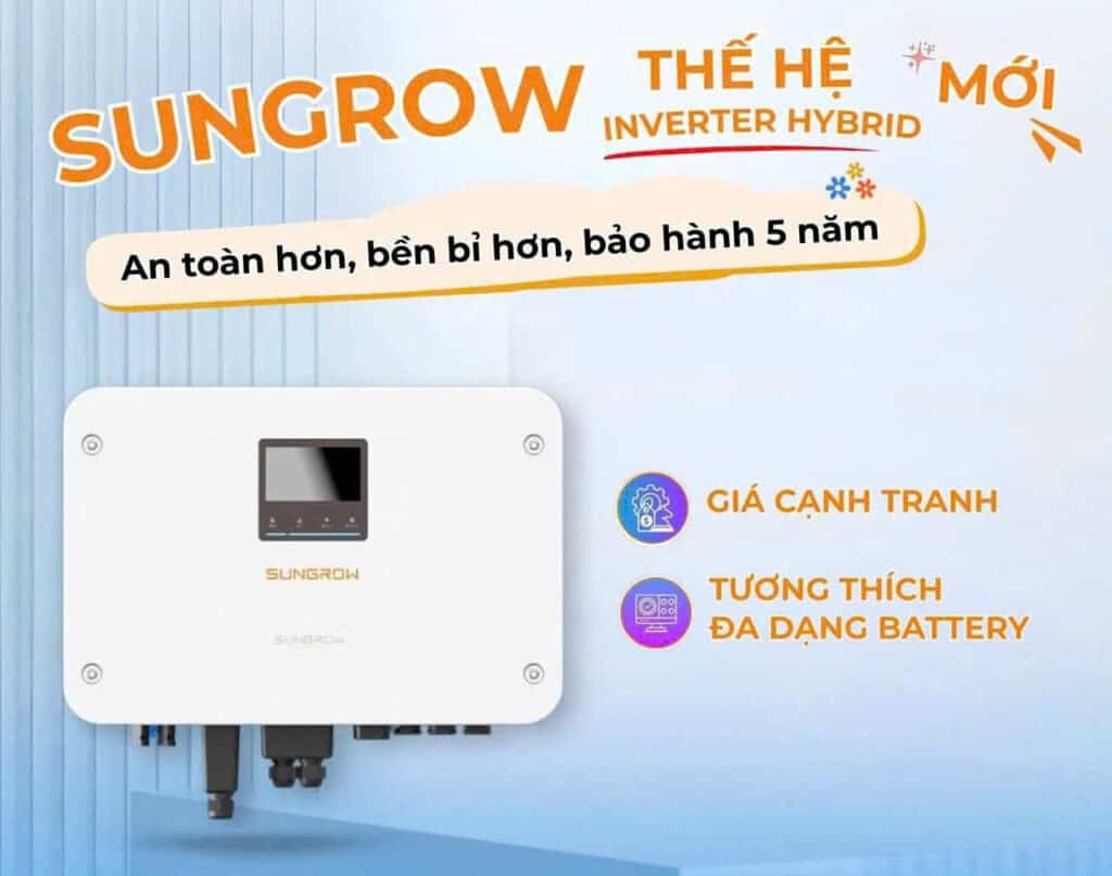 Inverter Hybrid Sungrow 5/6/25Kw Giá Rẻ Inverter Hybrid Sungrow 5/6/25Kw Giá Rẻ
