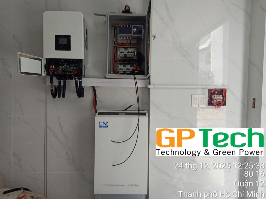 Hệ thống điện mặt trời 4kwp lưu trữ 5kwh