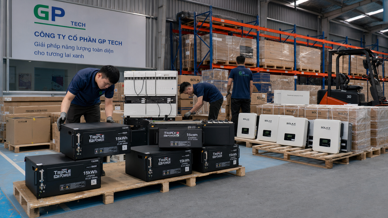 Kho pin lưu trữ lithium GP TECH - giải pháp 5.5KW